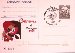 1995-CARNEVALE VIAREGGIO Cartolina Postale IPZS Lire 700 Con Ann Spec - Postwaardestukken