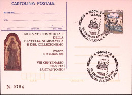 1995-PADOVA SANT'ANTONIO VIII^NASCITA SANTO Cartolina Postale IPZS Lire 700 Con  - Ganzsachen