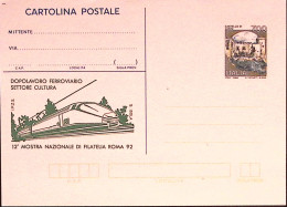1992-DOPOLAVORO FERROVIARIO ROMA Cartolina Postale IPZS Lire 700 Nuova - Stamped Stationery