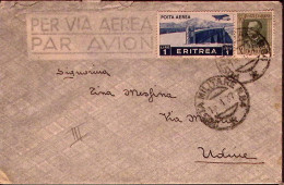 1937-Posta Militare N. 84 (16.1) Su Busta Via Aerea Affr. Eritrea - Erythrée