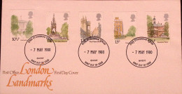 1980-GRAN BRETAGNA GREAT BRITAIN Edifici Di Londra Serie Cpl. (932/6) Fdc - Covers & Documents