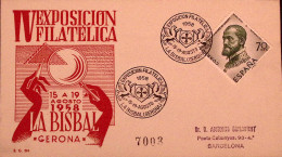 1958-SPAGNA Espos. Filatelia/La Bisbal (15.8) Ann. Spec. - Covers & Documents