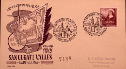 1957-SPAGNA Espos. Filatelia/S. Cugat Del Valles (25.7) Ann. Spec. - Brieven En Documenten