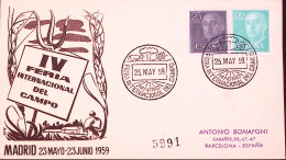 1959-SPAGNA Fiera Intern. Campo/Madrid (25.5) Ann. Spec. - Storia Postale