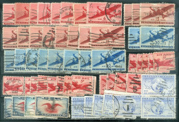 USA Air Mail Lot De Doubles Entre 1930 Et1940 Pour étude Variétés Et Oblitérations 2 Scans - 1a. 1918-1940 Gebraucht