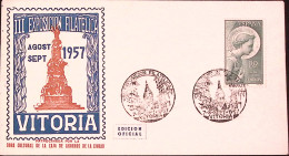1957-SPAGNA Mostra Filatelica Vitoria (7.9) Ann. Spec. - Covers & Documents