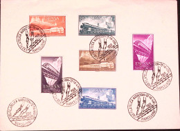 1960-SPAGNA Congr. Intern. Ferrovie Serie Cpl. (921/6) Su Busta Ann. Spec. Espos - Covers & Documents