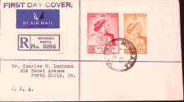 1948-Uganda Kenya Tanganyka Nozze D'argento Serie Cpl. (73/4) Fdc Raccomandata - Kenya, Uganda & Tanganyika