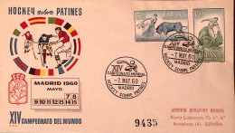 1960-SPAGNA XIV Camp. Mond. Hockey Su Pattini/Madrid (7.5) Ann. Spec. - Storia Postale