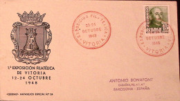 1948-SPAGNA Espos. Filatelica/Vitoria (23.10) Ann. Spec. - Covers & Documents