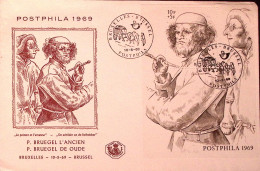 1969-Belgio Foglietto POSTPHILA Su Busta Annullo Speciale - Lettres & Documents