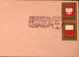 1966-POLONIA POLSKA 1000 Ann. Stato Gr.60+60 (1539/0) Fdc Su Busta - FDC
