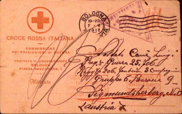 1917-PRIGIONIERI GUERRA Cartolina Croce Rossa Bologna (2.6) Diretta A Prigionier - Croce Rossa