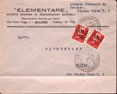 1947 A.M.G.V.G. IMPERIALE Soprast Due Lire 2 Su Busta Trieste (30.1) - Storia Postale