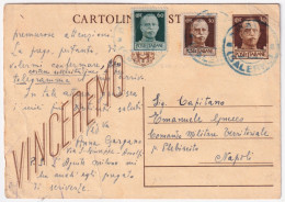 1945-Cartolina Postale Vinceremo C.30 (C98) Con Fr.lli Aggiuni Imperiale Senza F - Poststempel