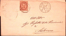 1883-BUONABITACOLO C1+SBARRE (8.1) Su Sopracoperta Affrancata Effigie C.10 - Poststempel