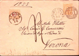 1900-Segnatasse C.40 Apposto A Verona (31.12) Su Busta Da Milano Affr. Insuffici - Poststempel