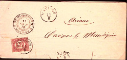 1876-MANIAGO C1 Austriaco (11.8) Su Piego Affrancato Servizio Stato C.0,20 - Marcofilía