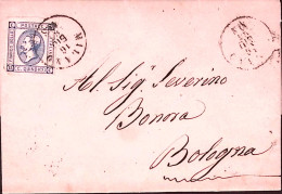 1863-MEDAGLIONE C. 15 1 Tipo Su Lettera Completa Di Testo Milano (16.6) - Storia Postale