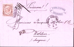 1870-effigie C.30 Isolato Su Lettera Completa Di Testo Livorno (1.) Per La Svizz - Poststempel