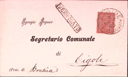1895-CANDIDE/(BELLUNO) C.2 (12.9) Su Piego Affrancato Cifra C.2 - Marcophilie