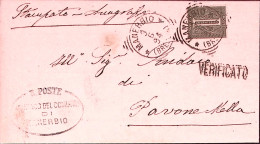 1894-MANERBIO/(BRESCIA) Tondo Riquadrato (9.6) Su Piego Affrancato Cifra C.1 - Poststempel