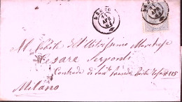 1864-LAGLIO C.2 (14.4) Su Lettera Completa Di Testo Affrancata De La Rue C.5 - Marcofilía