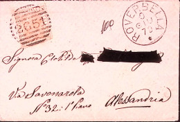 1879-ROVERBELLA C1 + SBARRE (9.6) Su Busta Affrancata Effigie C.20 - Storia Postale