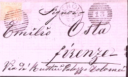 1878-GENOVA C1+ SBARRE Annullo A Cannocchiale (8.10) Su Lettera Completa Testo A - Marcofilía