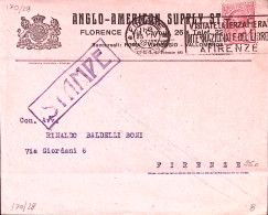 1928-III^FIERA DEL LIBRO E C.2 Firenze (25.4) Annullo Targhetta Su Busta Stampe  - Reclame