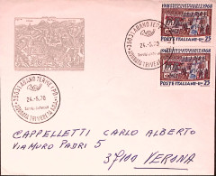 1970-ADUNATA TRIVENETA A.N.A./ABANO T. (24.5) Su Busta Affrancata 50 Vittoria Co - 1961-70: Marcofilia