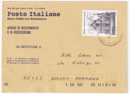 1995-PATRIMONIO ARTISTICO FIRENZE (2162) Isolato Su Avviso Di Ricevimento - 1991-00: Poststempel