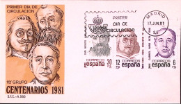 1981-SPAGNA Personalita' 1 Serie Cpl. (2247/9) Fdc - Lettres & Documents