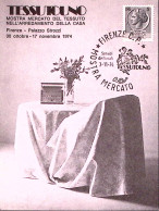 1974-TESSUTOUNO/M0STRA MERCATO Annullo Speciale Firenze (3.11) Su Cartolina Mani - Betogingen