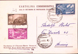 1949-SETTIMANA PROPAGANDA FILATELICA Timbro Speciale Montichiari (6.5) Su Cartol - Manifestazioni