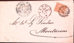 1888-FERMO C1+sbarre (30.7) Su Sopracoperta Affrancata Effigie C.20 - Marcofilía