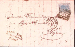 1873-effigie C.20 (L26) Isolato Su Lettera Completa Testo Intestazione A Stampa  - Storia Postale
