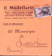 1953-ITALIA LAVORO Lire 1 (635) Isolato Su Estratto Conto Giornali - 1946-60: Marcophilie