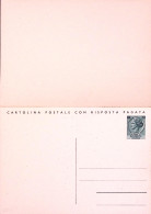 1954-Cartolina Postale RISPosta PAGATA Siracusana Lire 20+20 (C156) Nuova - Stamped Stationery