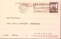 1942-PIO XII, Cartolina Con Benedizione Pontificia, Viaggiata Vaticano (8.9) - Lettres & Documents