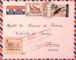 1967-ETIOPIA C.35 E 50 Su Raccomandata Via Aerea Asmara (9.11) Per Roma - Äthiopien