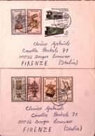 1983-GERMANIA DDR . Clessidre E Meridiane Serie Cpl. Su 2 Buste Per Italia - Cartas & Documentos