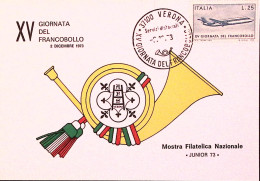 1973-ITALIA Giornata Francobollo/Verona (2.12) Fdc - FDC