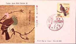 1963-Giappone NIPPON S.10 Tortora (744) Fdc - FDC