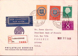1959-OLANDA NEDERLAND X Patto Atlantico + Altri Su Racc. Via Aerea Per Gli USA - Poststempel