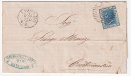 1877-LIVORNO C1+sbarre (30.6) Su Sopracoperta Affrancata C.20 (T26) - Storia Postale