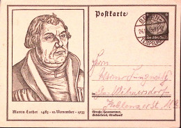 1933-GERMANIA REICH Cartolina Postale P.6 Martin Lutero Viaggiata - Sonstige & Ohne Zuordnung
