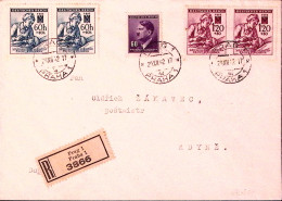 1942-Boemia E Moravia Occ. Tedesca Pro Croce Rossa Due Serie Cpl. (81+99/0) Su R - Storia Postale