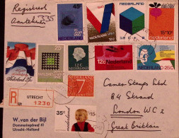 1972-OLANDA NEDERLAND Affrancatura Multipla Su Racc. Per Londra - Postal History