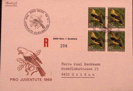 1969-Svizzera SUISSE Pro Juventute Blocco 4 C.20 (826) Fdc Racc. - Cartas & Documentos